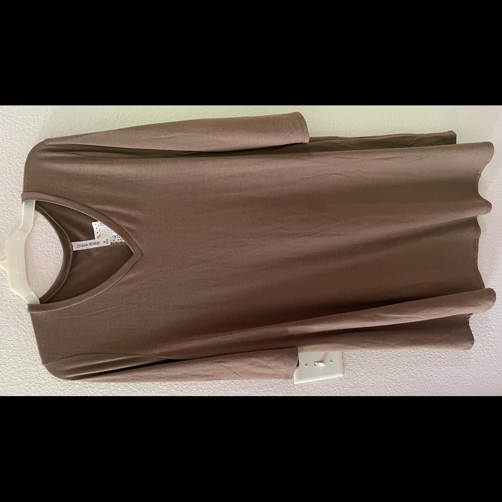 Zenana Premium Short Sleeve Brown Dress NWT 2XL